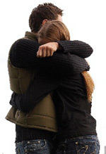 teenagers hugging