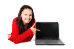 a young teen with her laptop computer