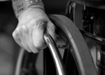 a disabled person in a wheelchair
