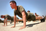 U.S. Marine exercising