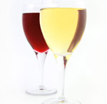 red and white wine