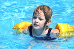 young girl in the swimming pool