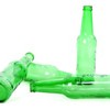 green empty beer bottles