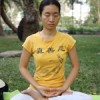 a women meditating
