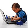 young child on the computer