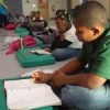 children doing math work