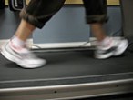walking on a treadmill
