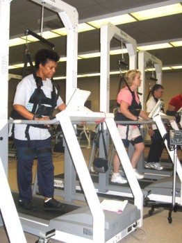 participants walking on the treadmill