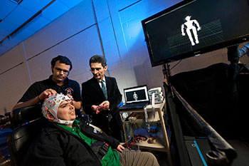 a participant involved in the eeg cap study